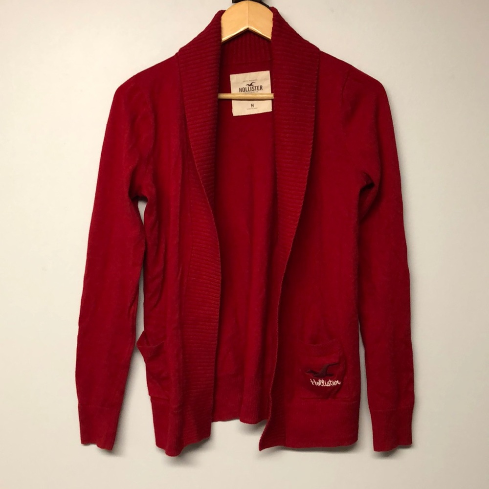 🌻3/25 Hollister Red Open Cardigan